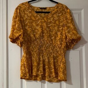 Elegant Mustard Patterned Blouse